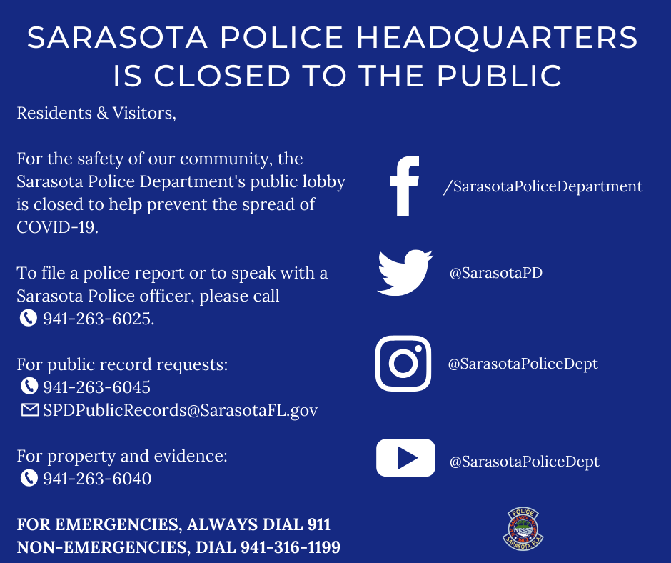 Sarasota police Headquarters is closed to the public (1)